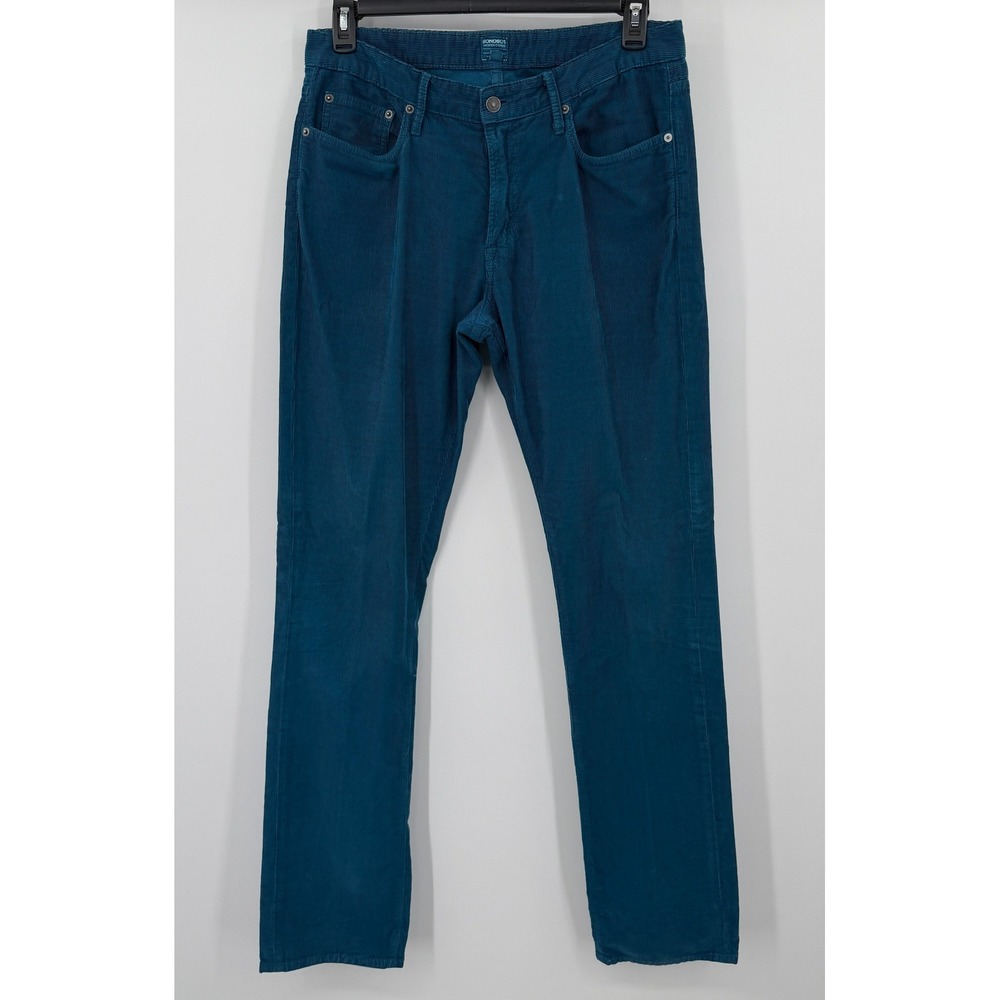 Bonobos Washed Cords Slim Fit Teal Blue Corduroy Pants Mens 34x34 Made‎ in USA